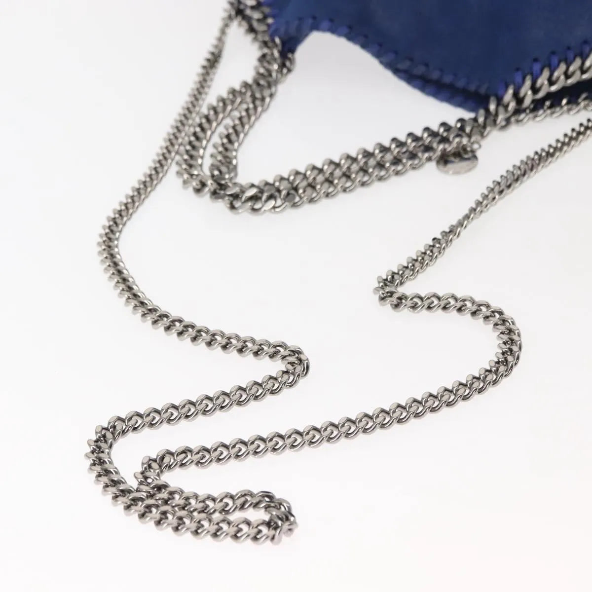 Stella McCartney Falabella Fold Over Shaggy Deer, Blue, Polyester, Shoulder Bag