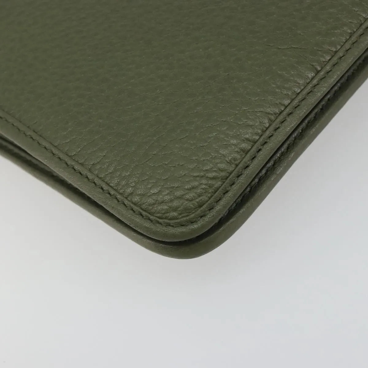 Christian Dior Vintage Chain Flap Leather, Green, Leather, Shoulder Bag