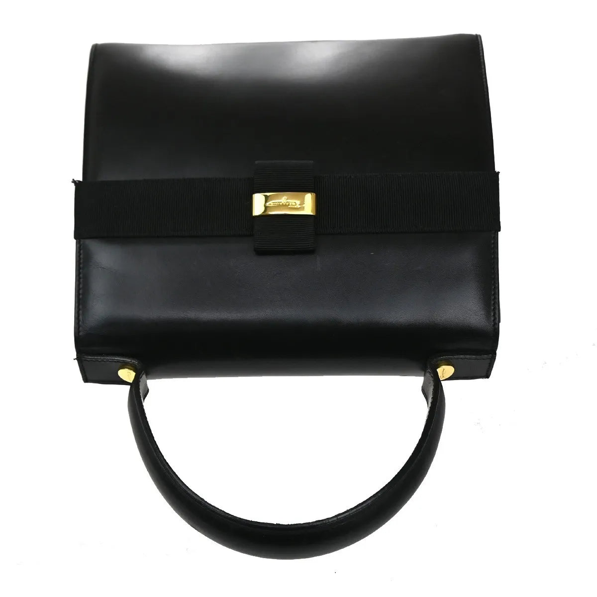 Salvatore Ferragamo Vala Leather, Black, Leather, Handbag