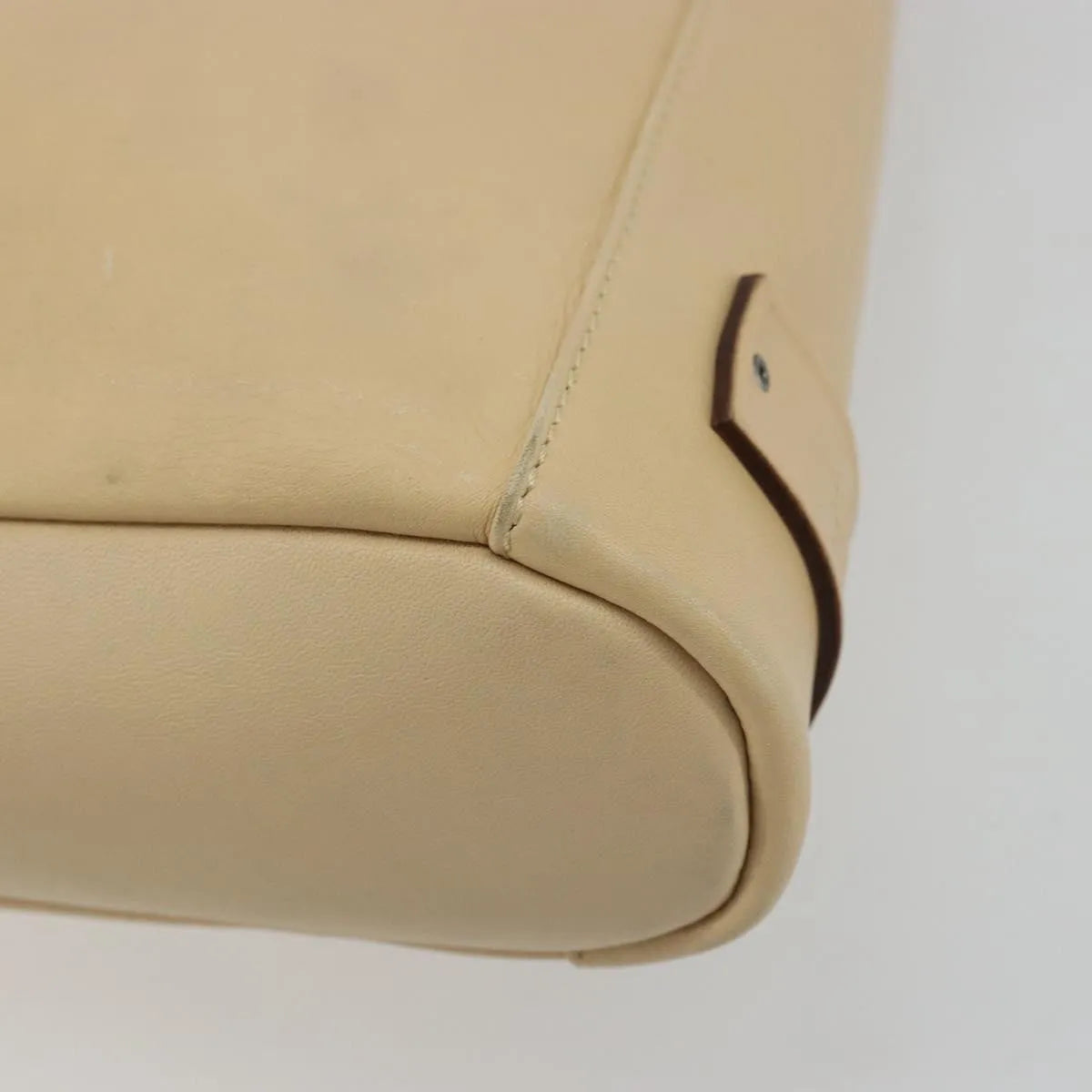 Gucci Vintage Flat Messenger Leather, Beige, Leather, Shoulder Bag