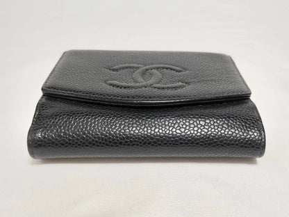 Chanel Timeless CC Bifold Wallet Caviar, Black, Leather, Wallet