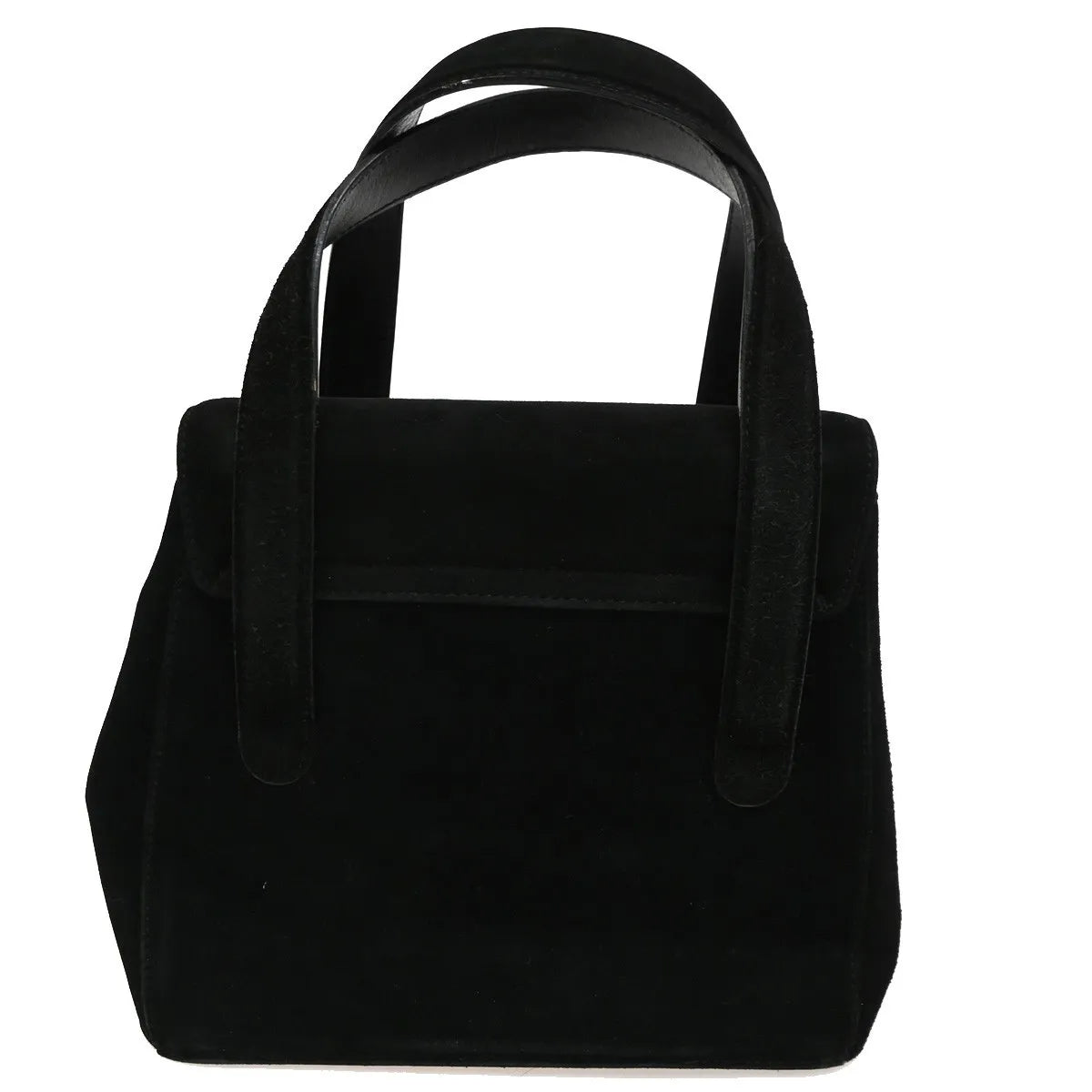 Salvatore Ferragamo Gancini Suede, Black, Suede, Handbag