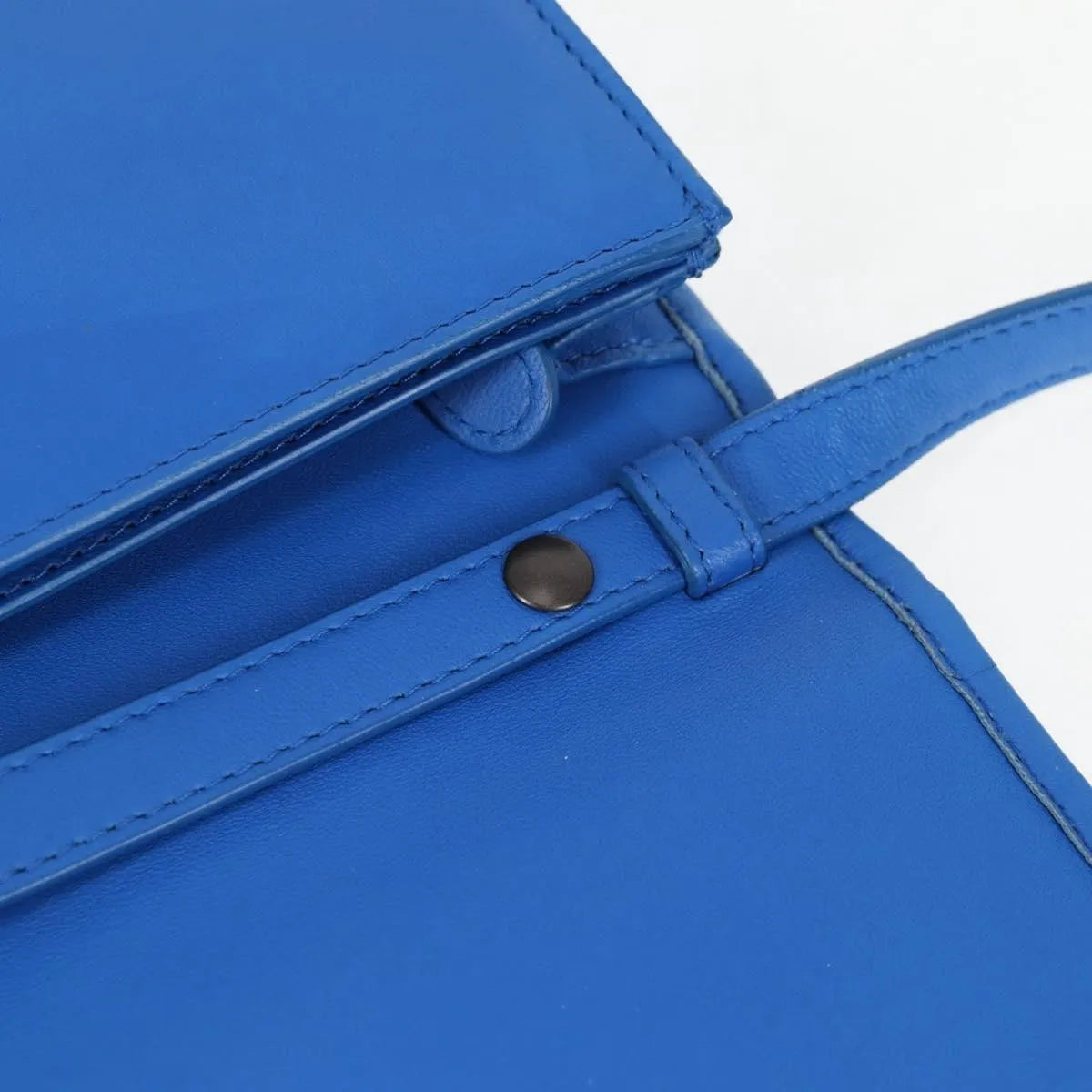 Bottega Veneta Double Compartment Flap Intrecciato Nappa, Blue, Leather, Shoulder Bag