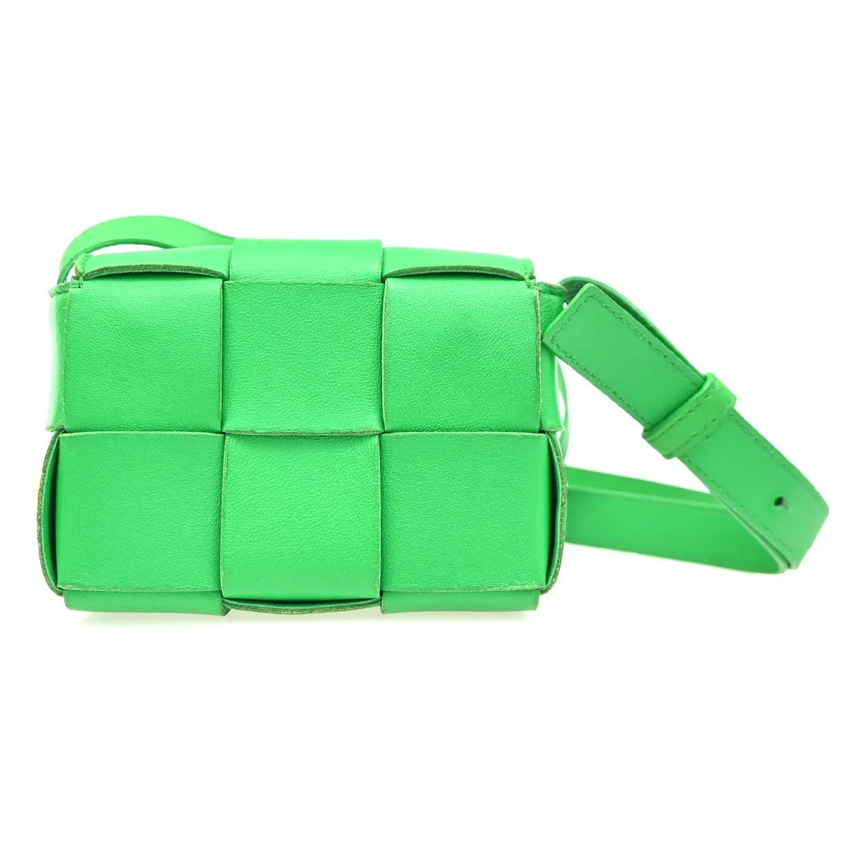 Bottega Veneta Cassette Maxi Intrecciato Leather, Green, Leather, Shoulder Bag