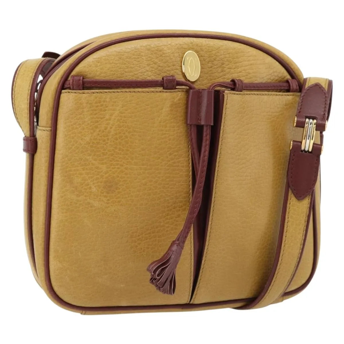 cartier Tasseled Must de Cartier Leather, Yellow, Leather, Shoulder Bag