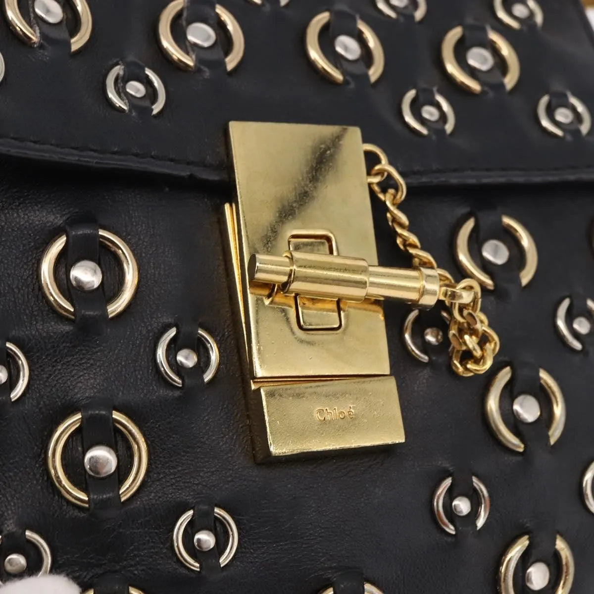 Chloe Drew Leather, Black, Leather, Shoulder Bag