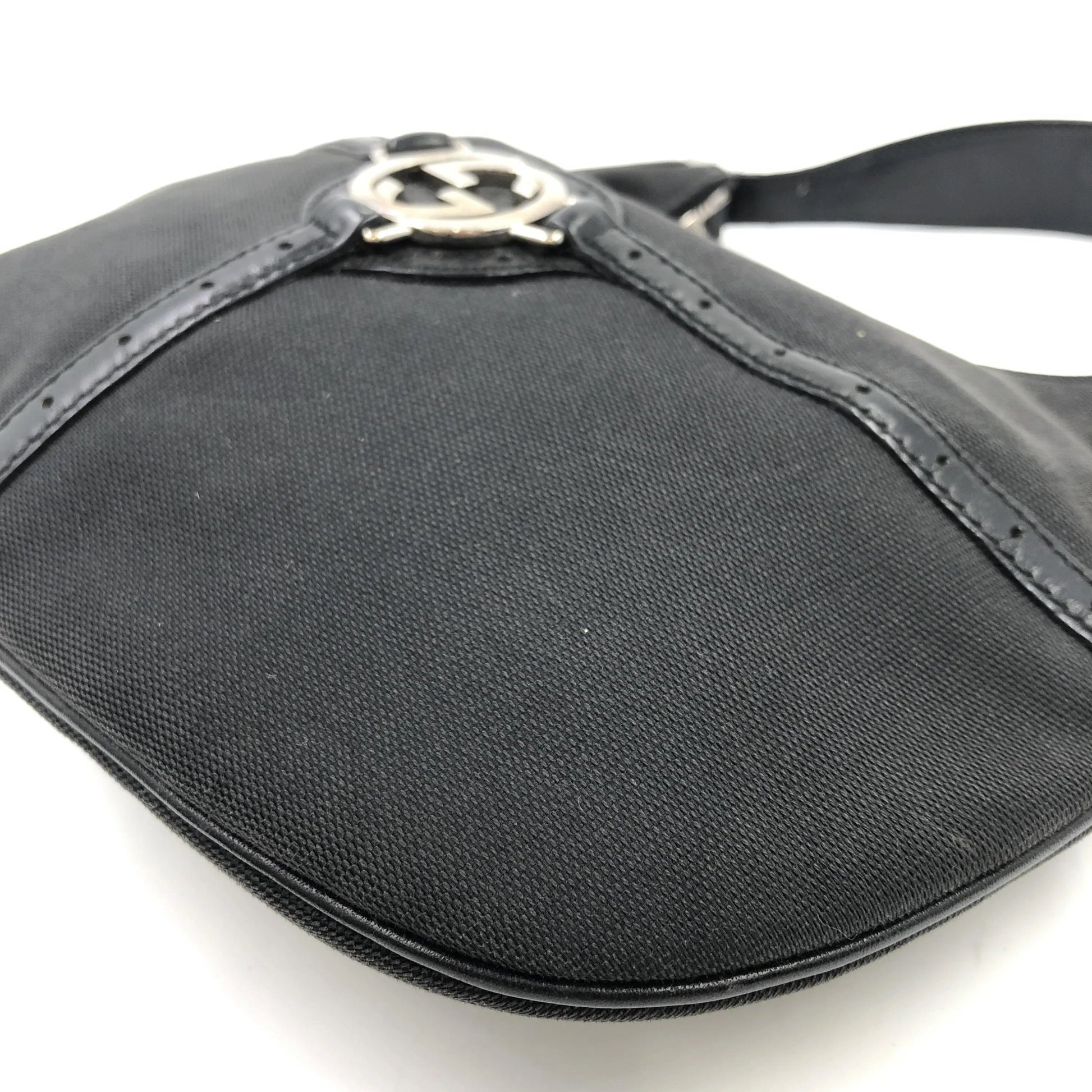 Gucci Reins Web Hobo Canvas, Black, Canvas, Handbag
