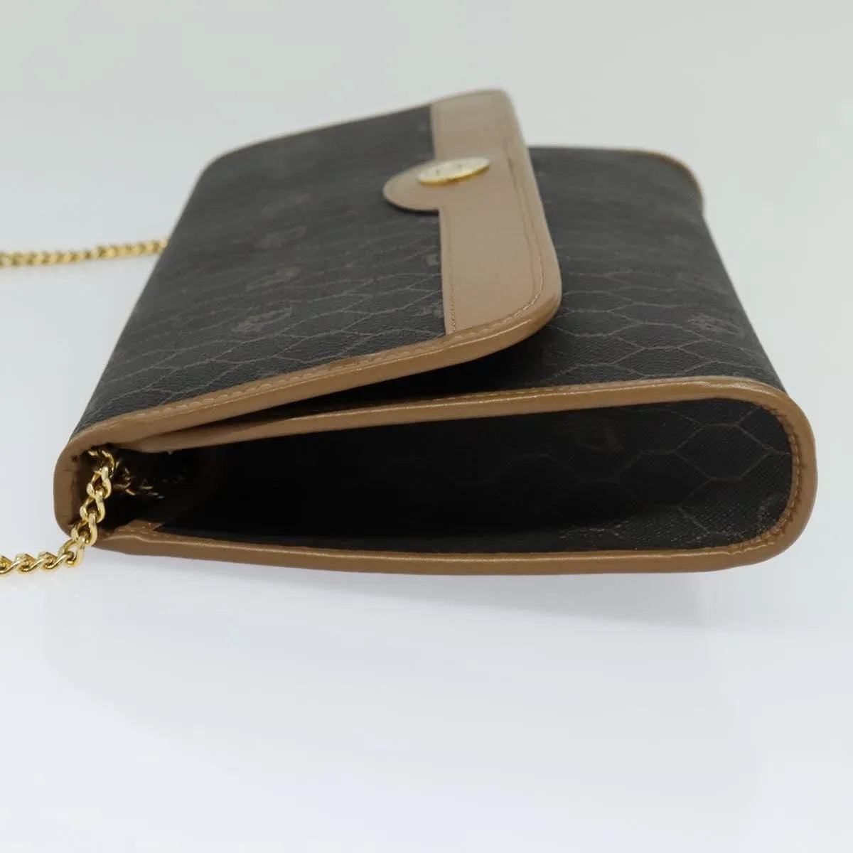 Christian Dior Vintage Honeycomb chain Canvas, Black, Canvas, Shoulder Bag