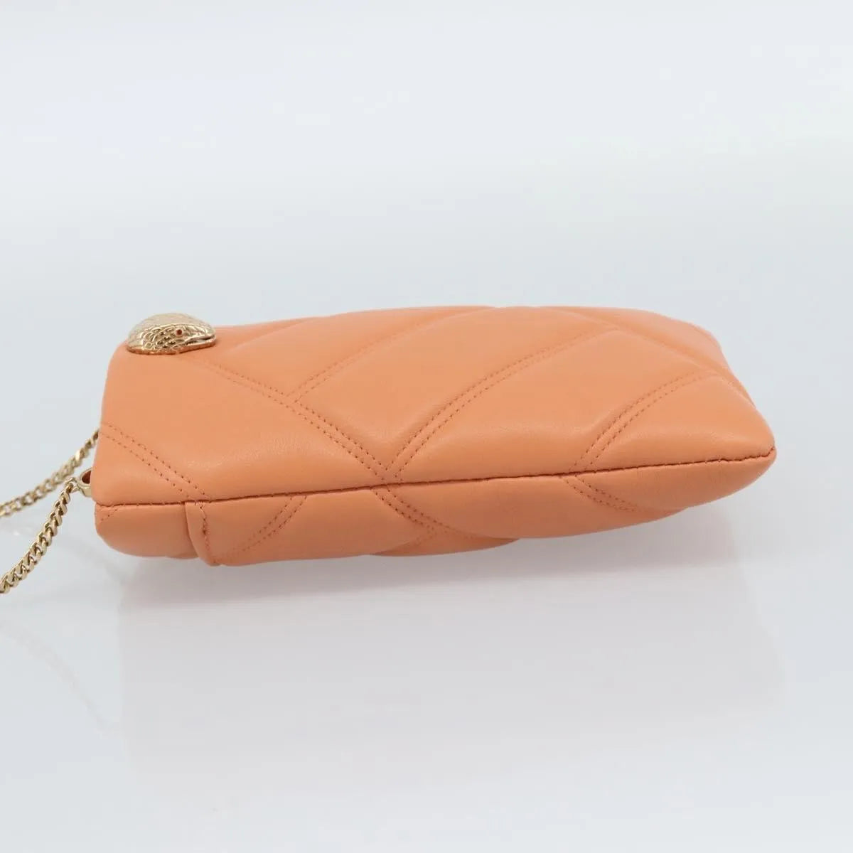 Bvlgari Serpenti Cabochon Phone Holder on Chain Diagonal Quilted Leather, Orange, Leather, Clutch