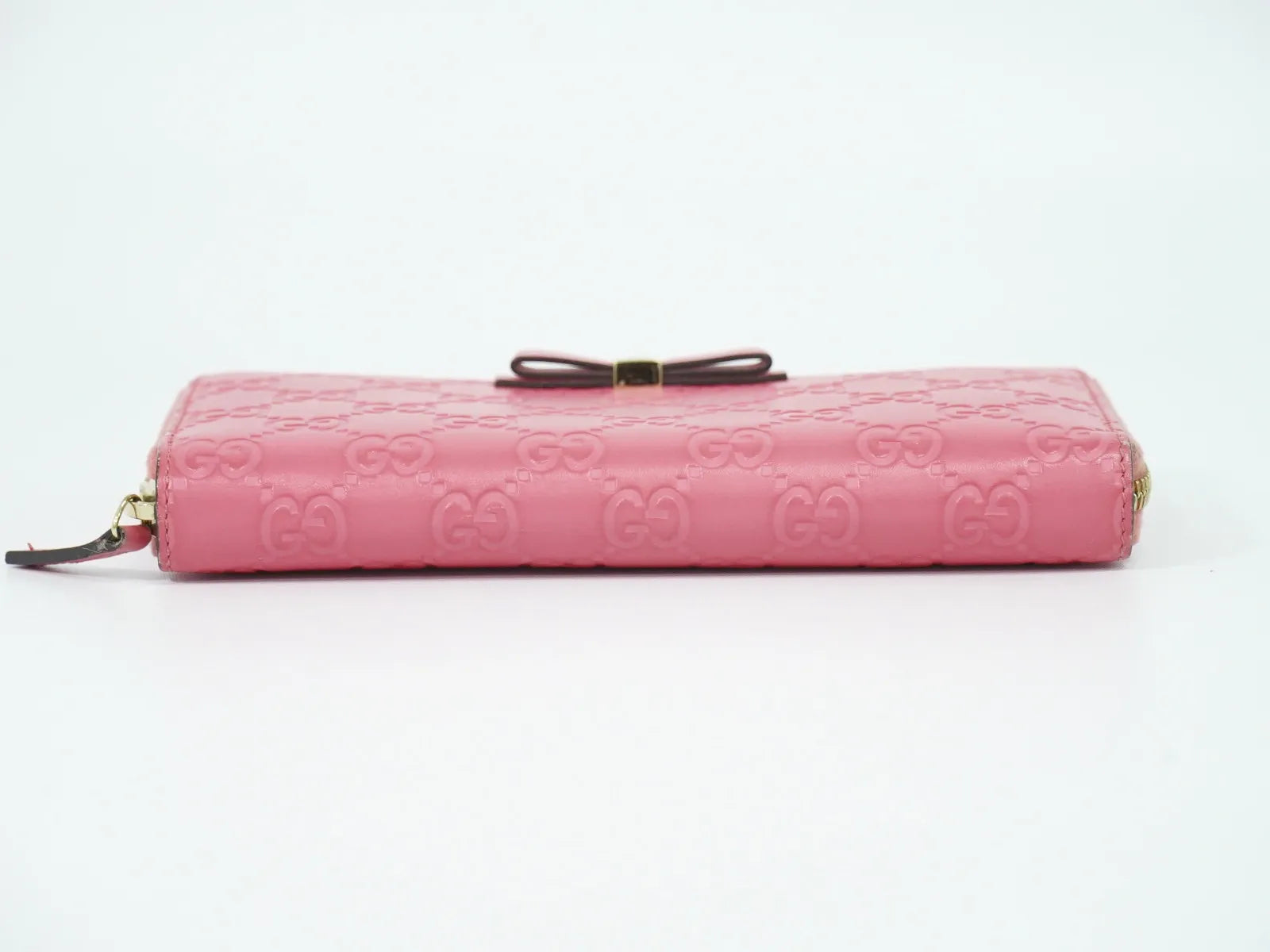 Gucci Zip Around Wallet (Outlet) Microguccissima Leather, Pink, Leather, Wallet