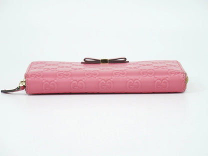 Gucci Zip Around Wallet (Outlet) Microguccissima Leather, Pink, Leather, Wallet