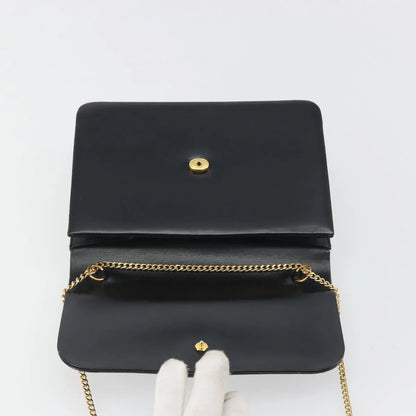 Christian Dior Vintage Clipper closure clutch with logo leather, Black, Leather, Crossbody Bag