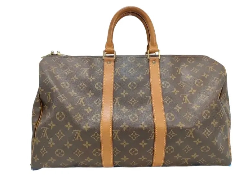 Louis Vuitton Keepall Monogram, Brown, Canvas, Travel Bag