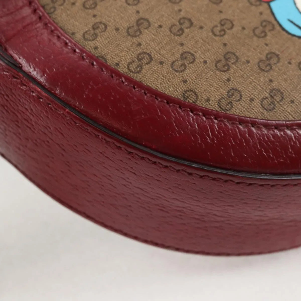 Gucci Doraemon Round Printed Mini GG Coated Canvas, Beige, Canvas, Shoulder Bag