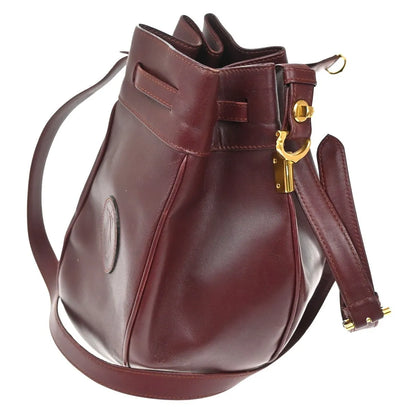 Cartier Must de cartier Leather, Red, Leather, Shoulder Bag