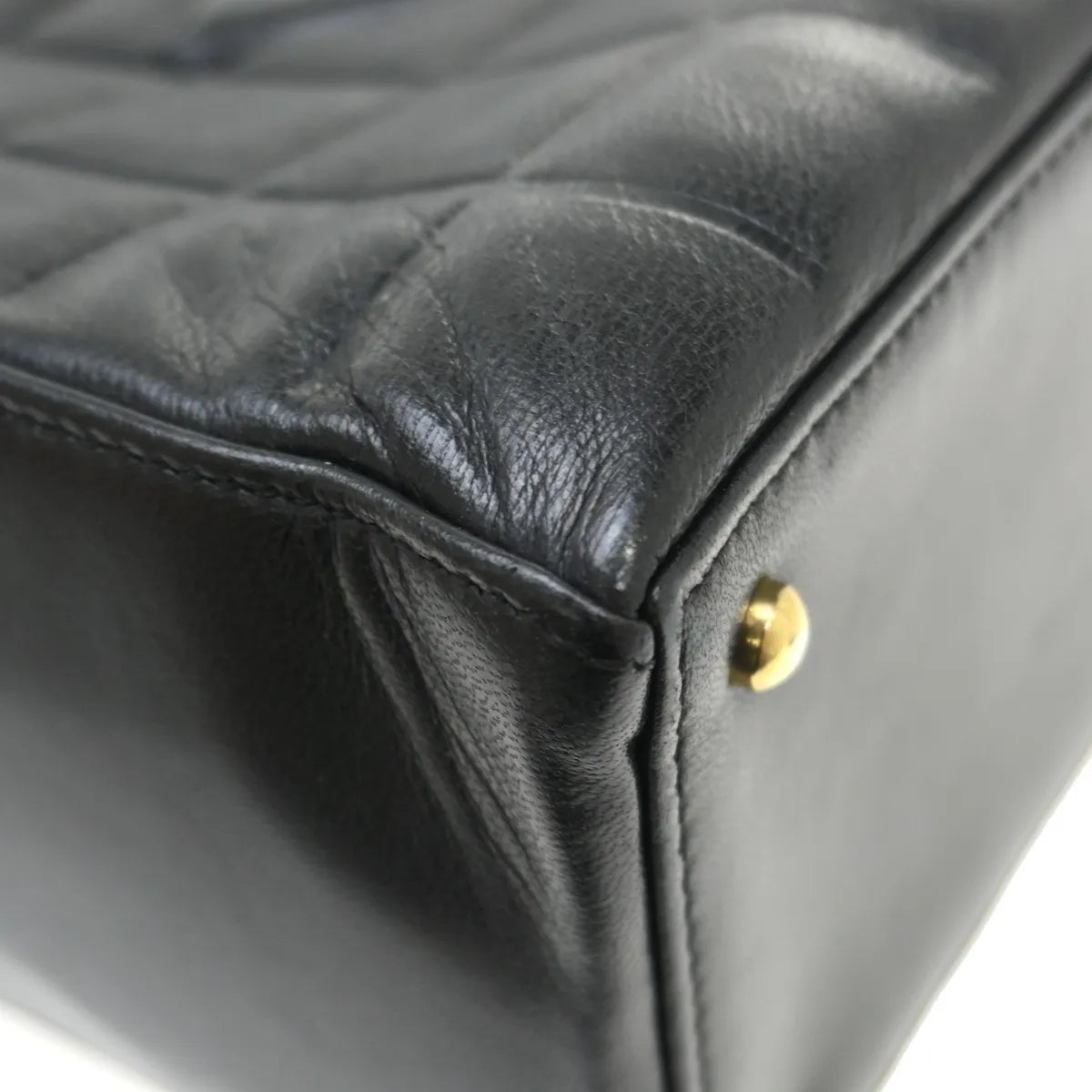 Chanel Chocolate Bar CC Tote Quilted Leather, Black, Leather, Tote Bag