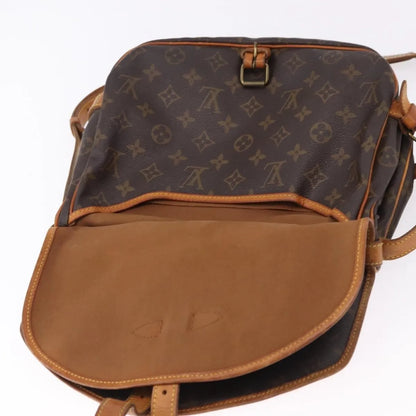 Louis Vuitton Saumur Canvas, Brown, Canvas, Shoulder Bag