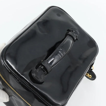 Chanel Vintage Timeless Cosmetic Case Patent, Black, Patent Leather, Handbag