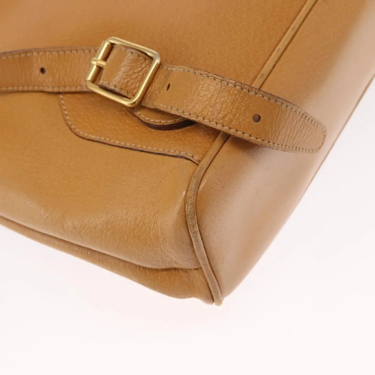 Gucci Vintage Bamboo Leather, Brown, Leather, Backpack