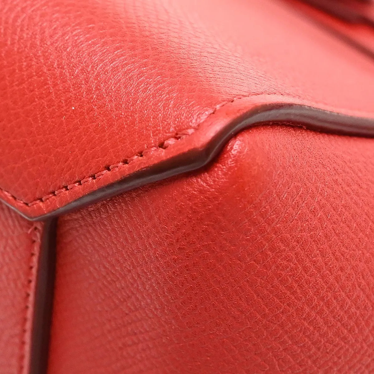 Celine Belt Calfskin, Red, Leather, Handbag