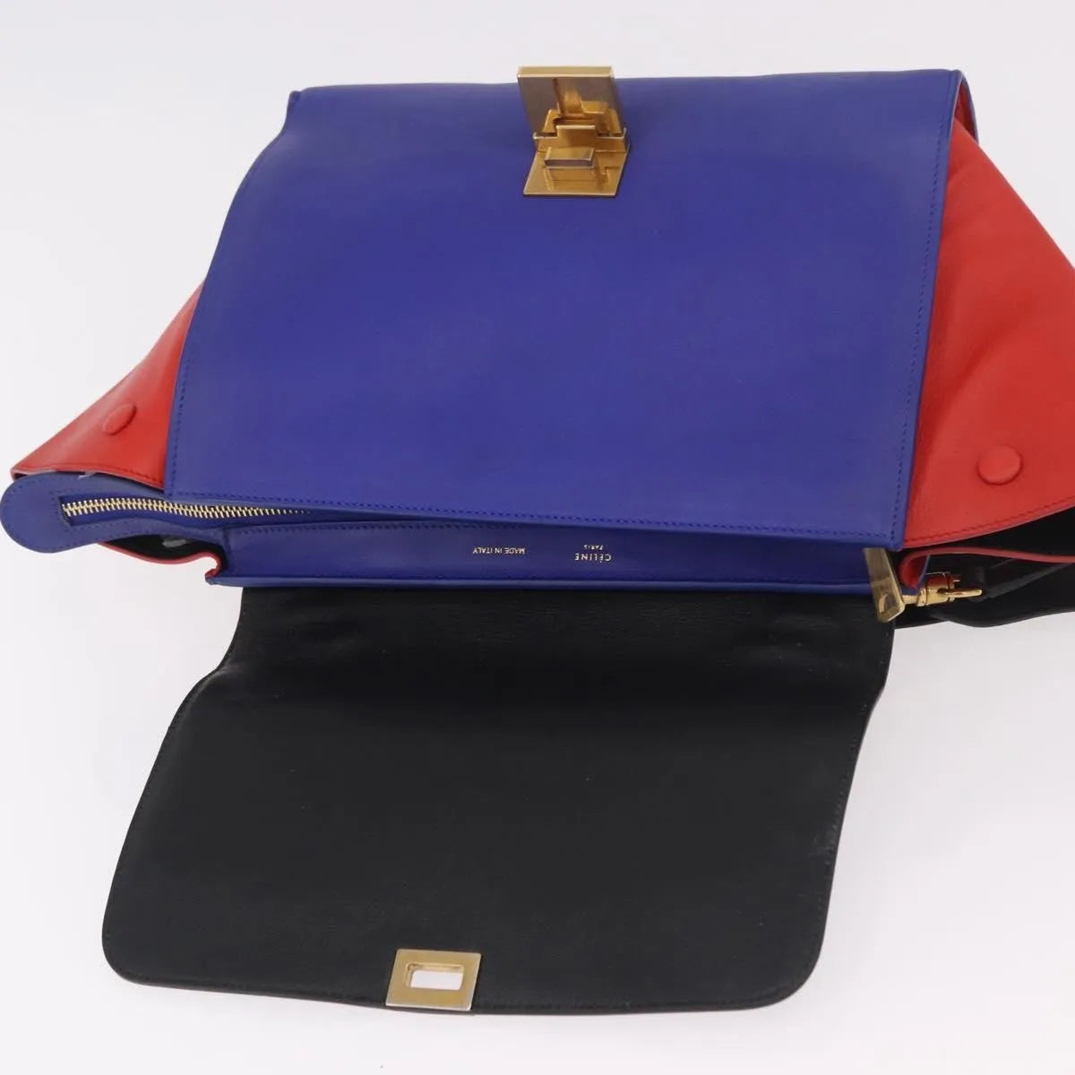 Celine Trapeze Leather with Suede, Multicolour, Leather, Handbag