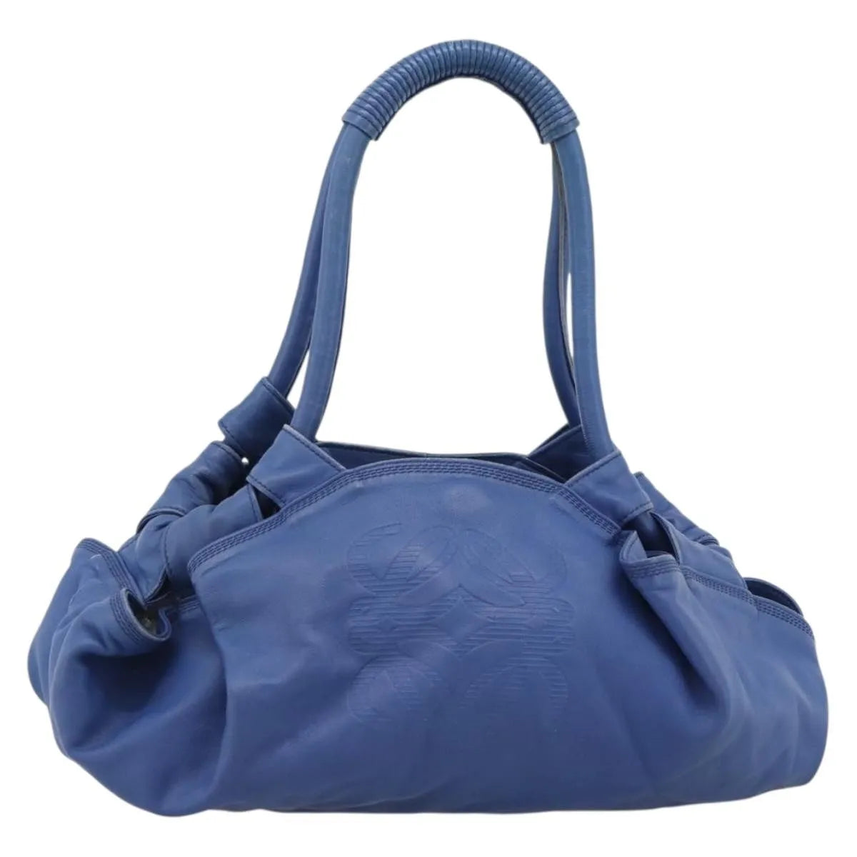 Loewe Anagram Logo Nappa Aire Hand Leather, Blue, Leather, Handbag