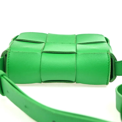 Bottega Veneta Cassette Maxi Intrecciato Leather, Green, Leather, Shoulder Bag