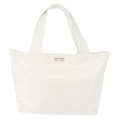 Salvatore Ferragamo Gancini Tote Patent leather, White, Patent Leather, Tote Bag