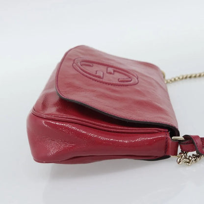 Gucci Soho Chain Patent, Pink, Patent Leather, Shoulder Bag