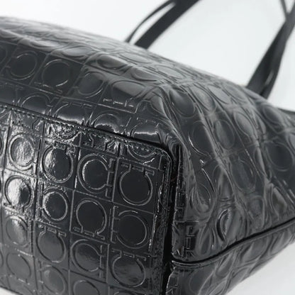 Salvatore Ferragamo Gancini Tote Patent leather, Black, Patent Leather, Tote Bag