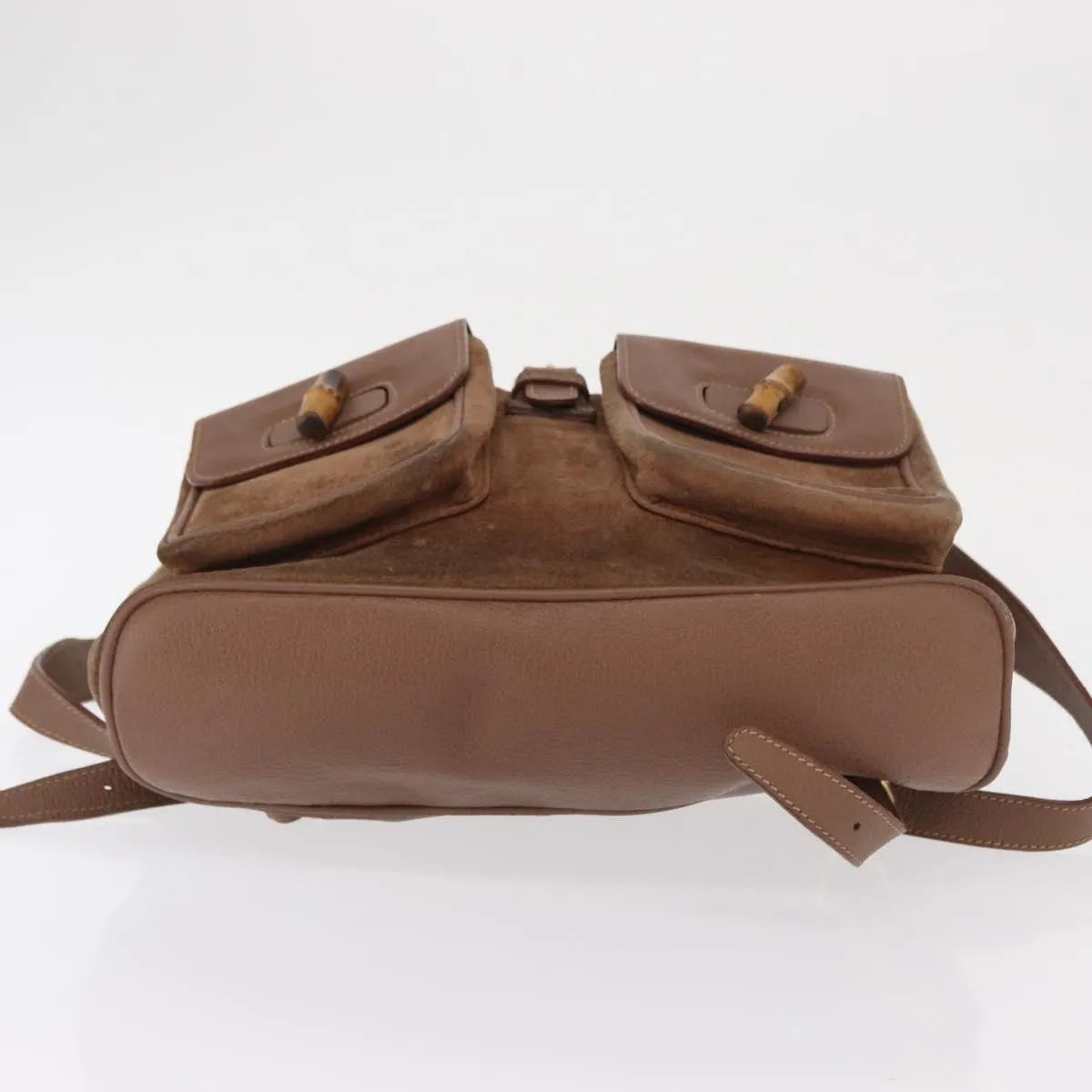 Gucci Vintage Bamboo Suede, Brown, Suede, Backpack