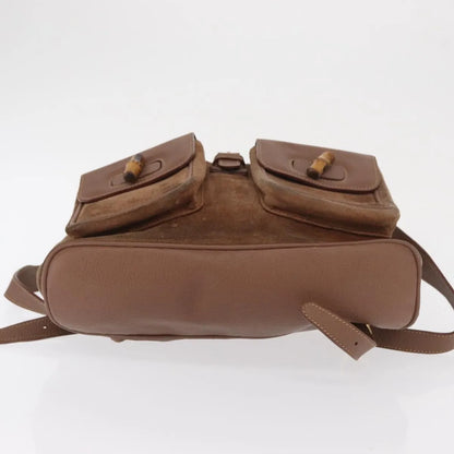 Gucci Vintage Bamboo Suede, Brown, Suede, Backpack
