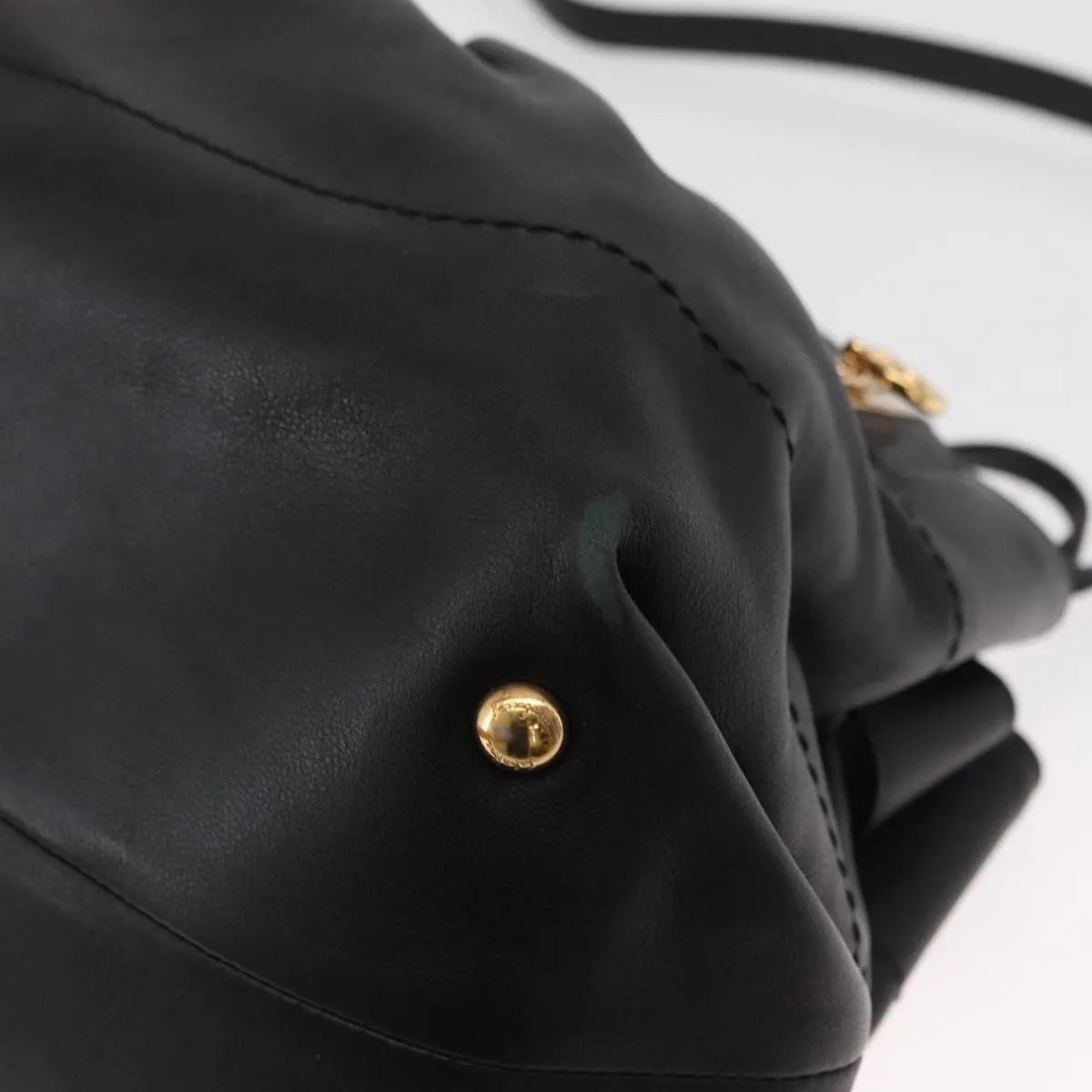 Salvatore Ferragamo W Chain Tote Leather, Black, Leather, Handbag