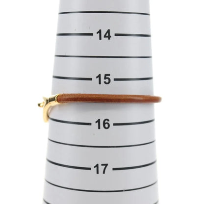 Hermes Jumbo Hook Braided Leather and Metal, Brown, Leather, Bracelet