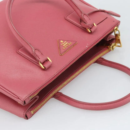 Prada Galleria Double Zip Tote Saffiano Leather, Pink, Leather, Handbag