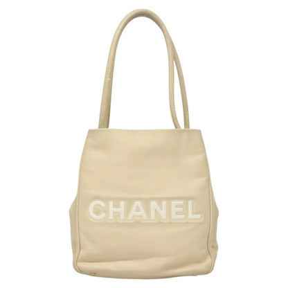 Chanel Camellia Tote Leather, Beige, Leather, Tote Bag