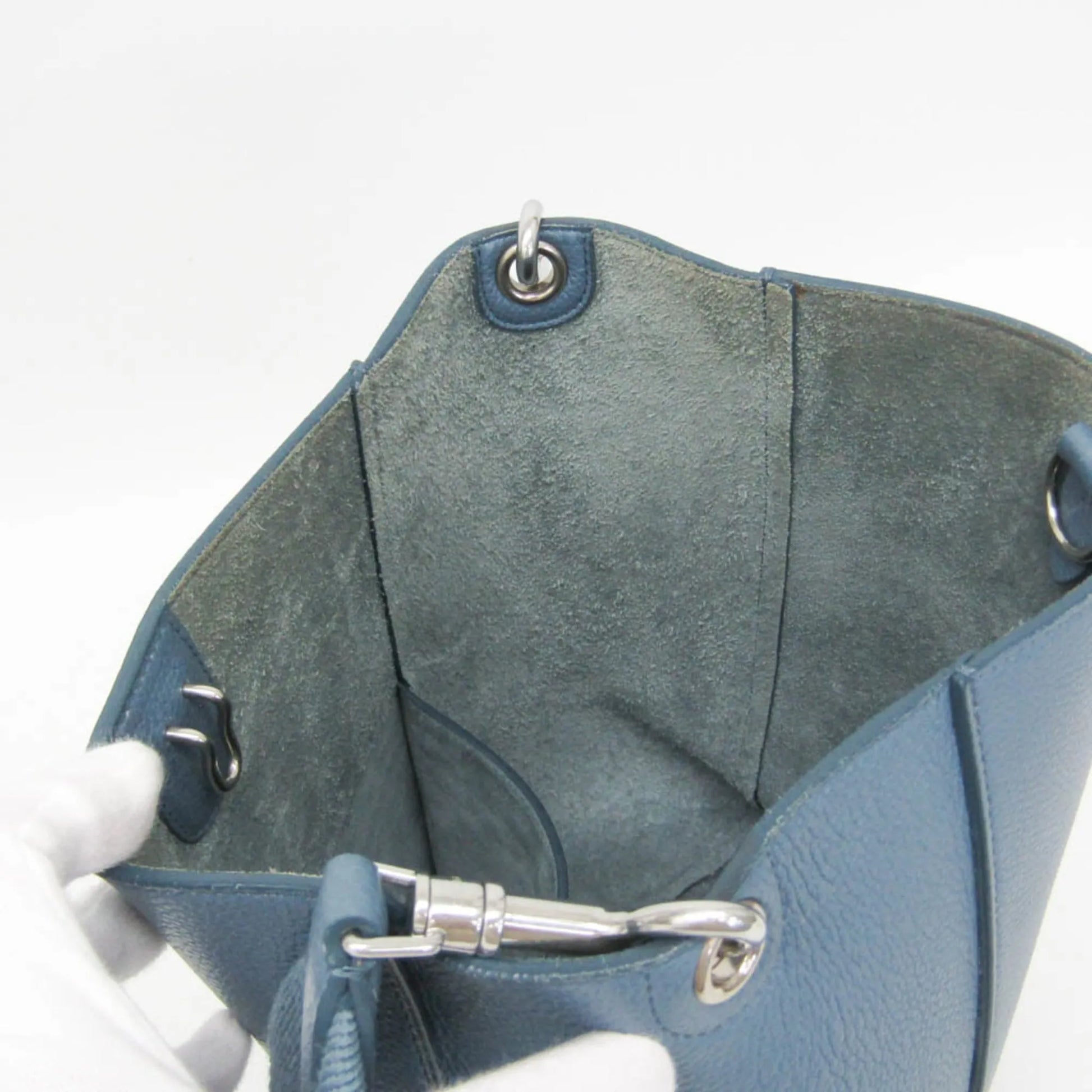 Celine Sangle Seau Calfskin, Blue, Leather, Shoulder Bag