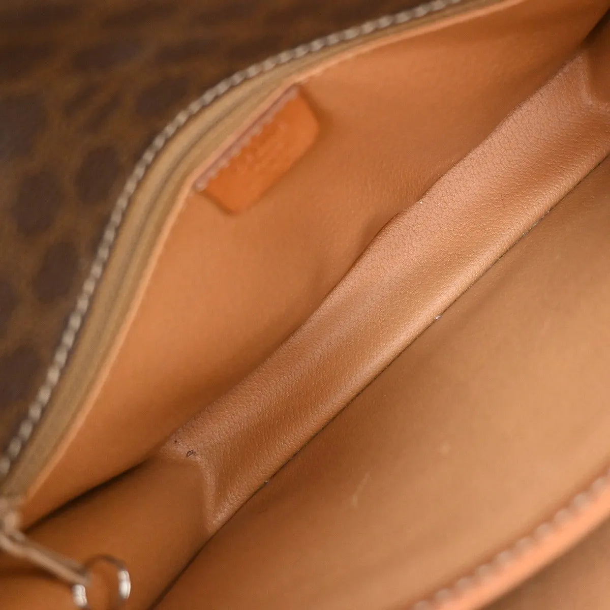Celine Vintage Macadam Canvas and Leather, Brown, Canvas, Shoulder Bag