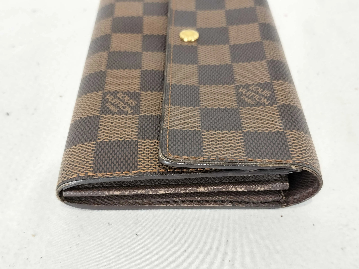 Louis Vuitton Portefeuille Sarah Damier, Brown, Canvas, Wallet