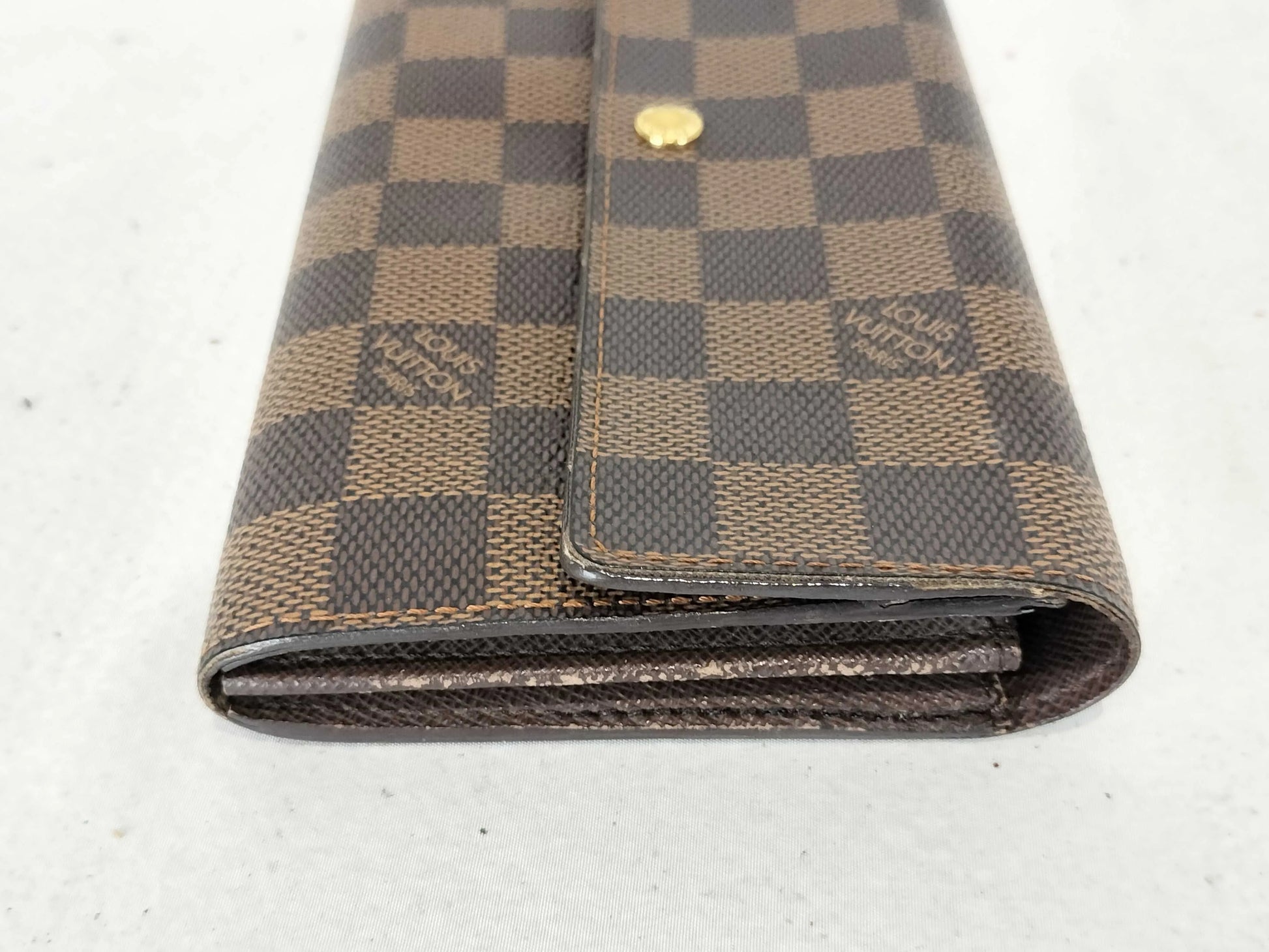 Louis Vuitton Portefeuille Sarah Damier, Brown, Canvas, Wallet