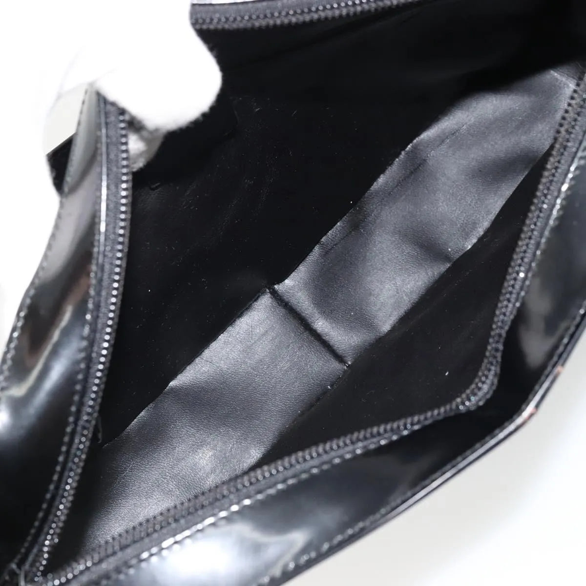 Gucci Vintage G logo Leather, Black, Patent Leather, Shoulder Bag