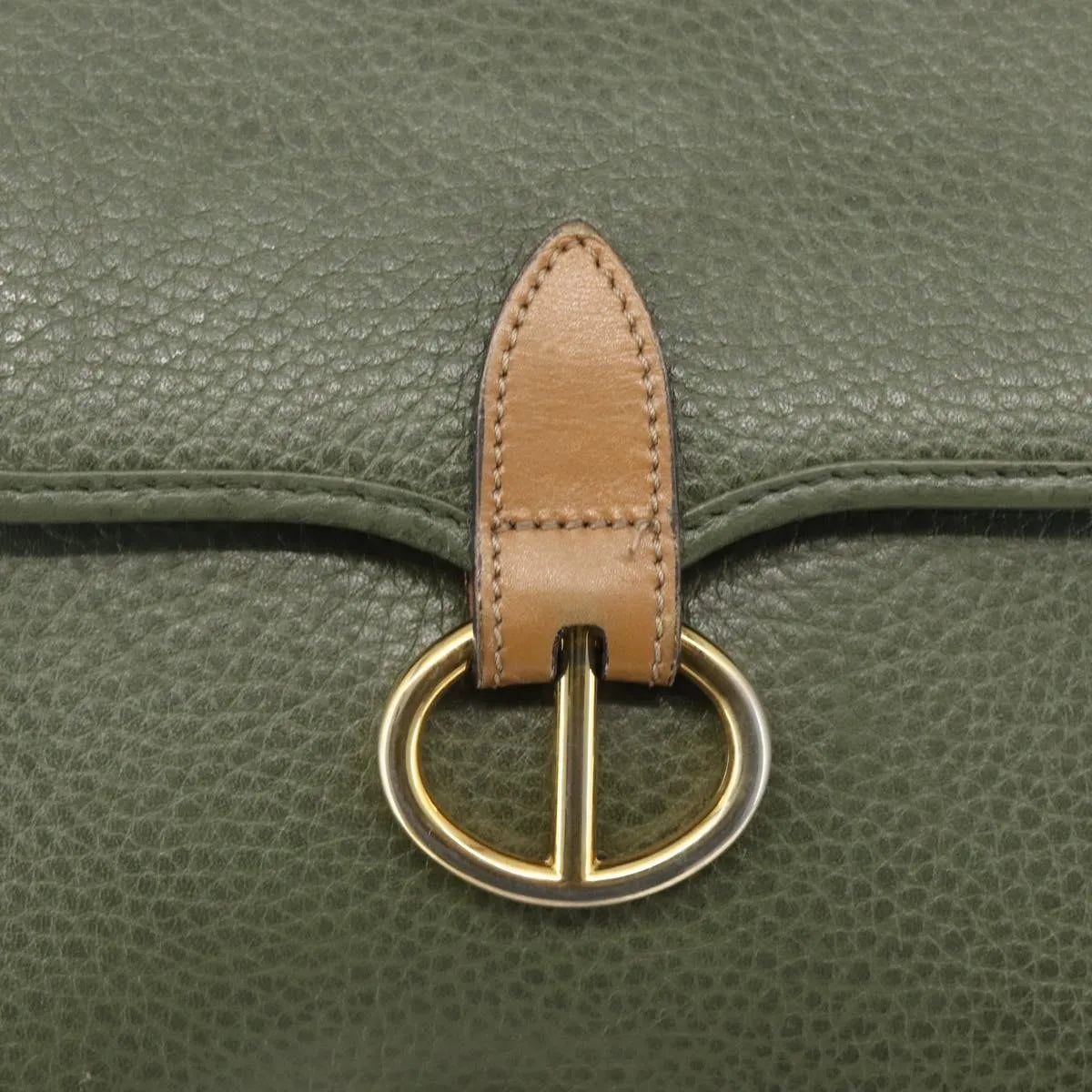 Christian Dior Vintage Leather, Khaki, Leather, Shoulder Bag