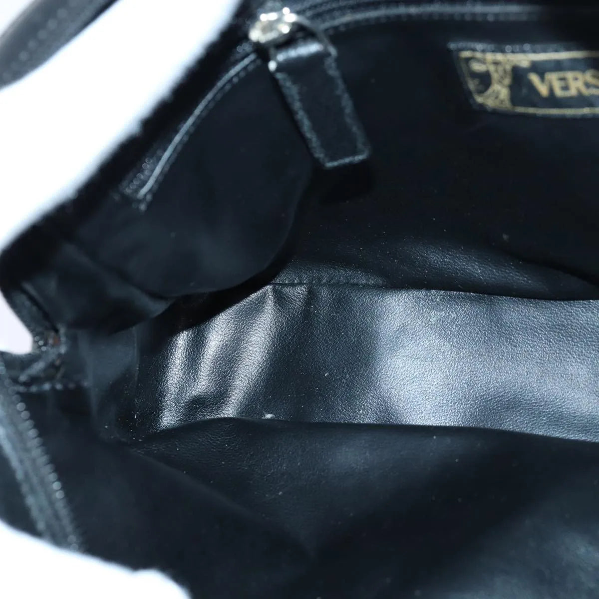 Versace Vintage Clutch Leather, Black, Leather, Clutch