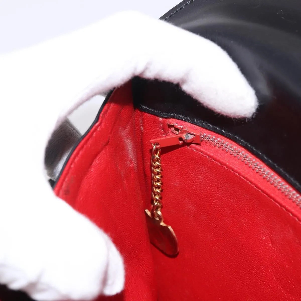 Celine Vintage Circle Logo Leather, Black, Leather, Shoulder Bag