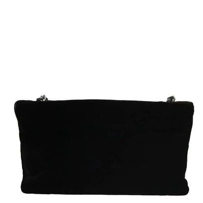Chanel Camellia No.5 Chain Flap Velvet, Black, Velvet, Shoulder Bag