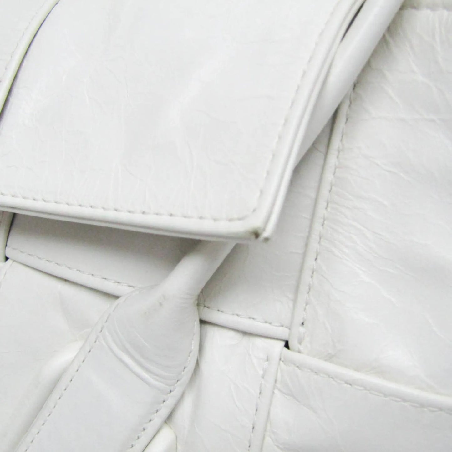 Bottega Veneta Arco Maxi Intrecciato Leather, White, Leather, Handbag