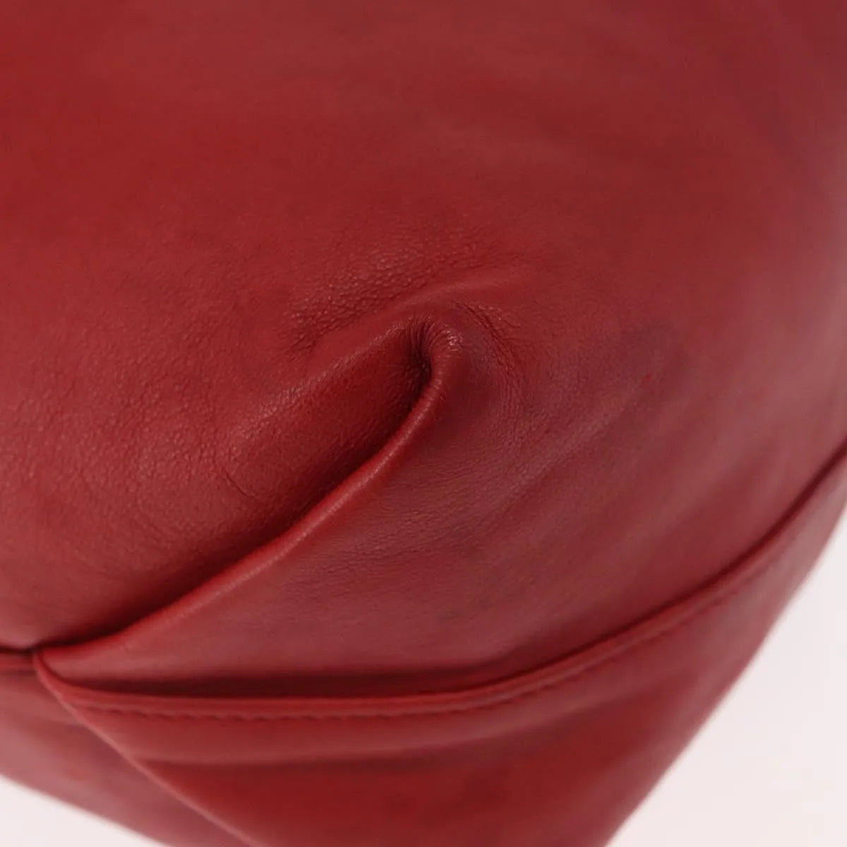 Saint Laurent Teddy Bucket Leather, Red, Leather, Shoulder Bag