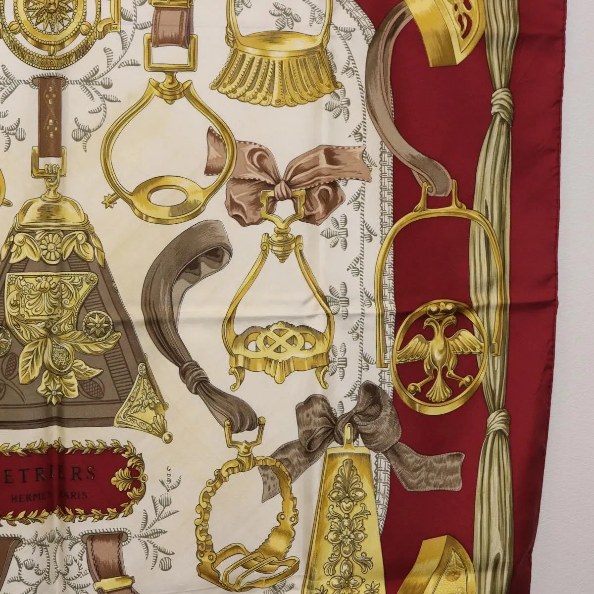 Hermes Carré 90 Silk multicolor, Burgundy, Silk, Scarf