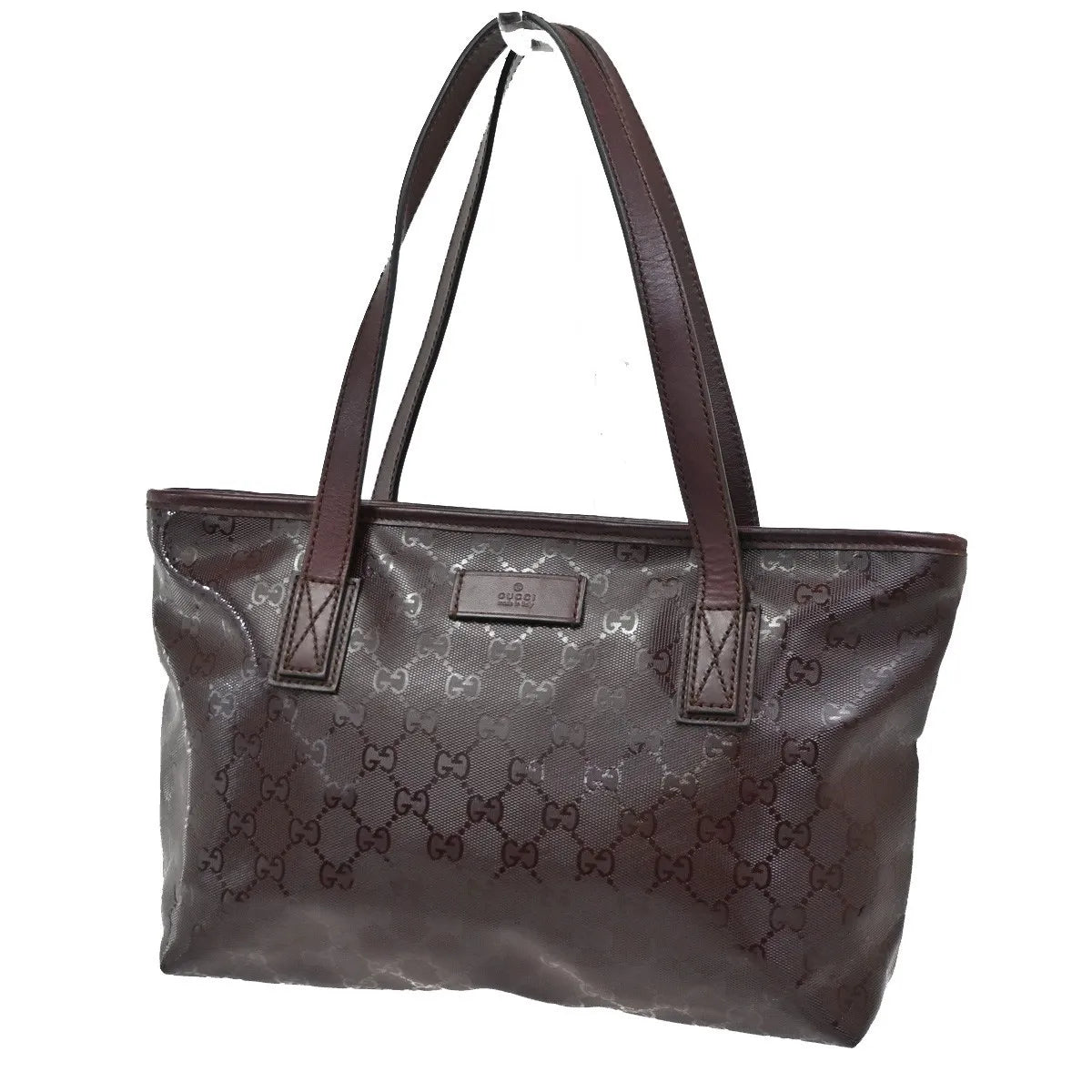 Gucci Plus Tote GG Imprime, Burgundy, PVC, Shoulder Bag