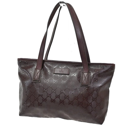 Gucci Plus Tote GG Imprime, Burgundy, PVC, Shoulder Bag